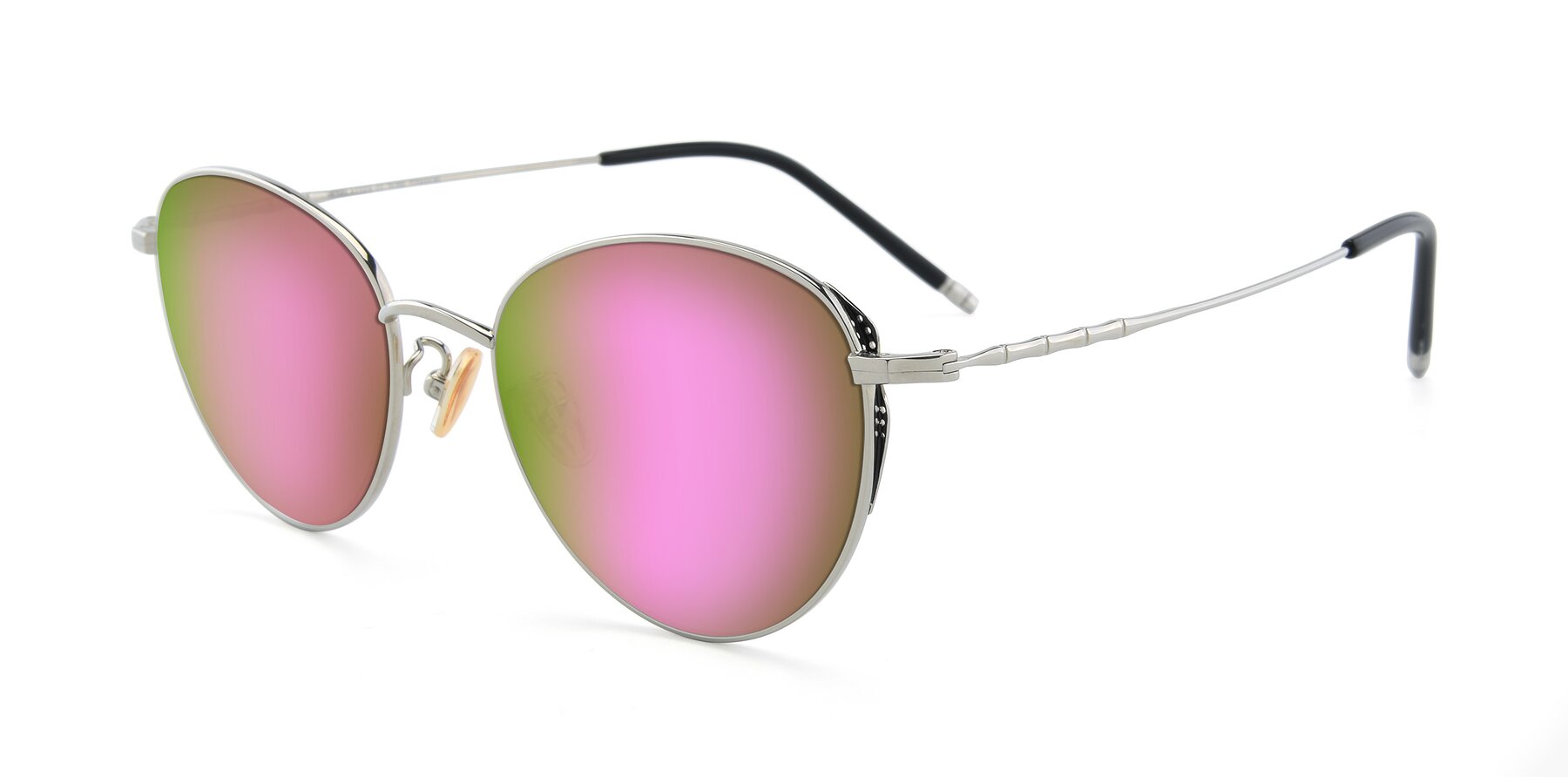 Angle of 90056 in Silver with Pink Mirrored Lenses
