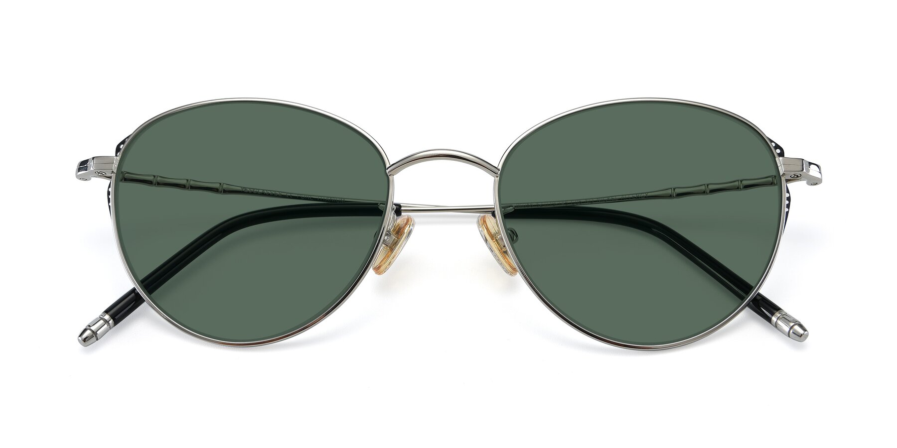 Folded Front of 90056 in Silver with Green Polarized Lenses