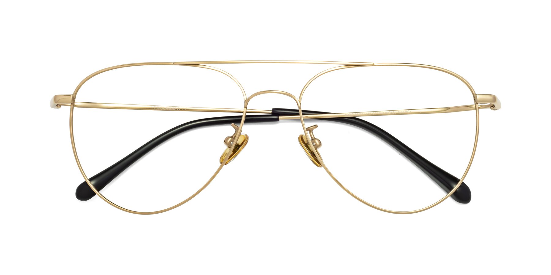 Folded Front of 80060 in Gold with Clear Eyeglass Lenses