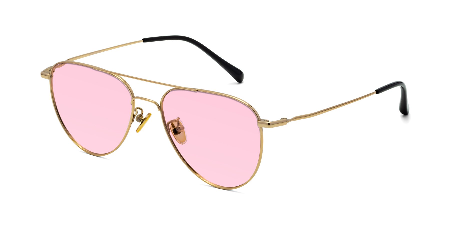 Angle of Hindley in Gold with Light Pink Tinted Lenses