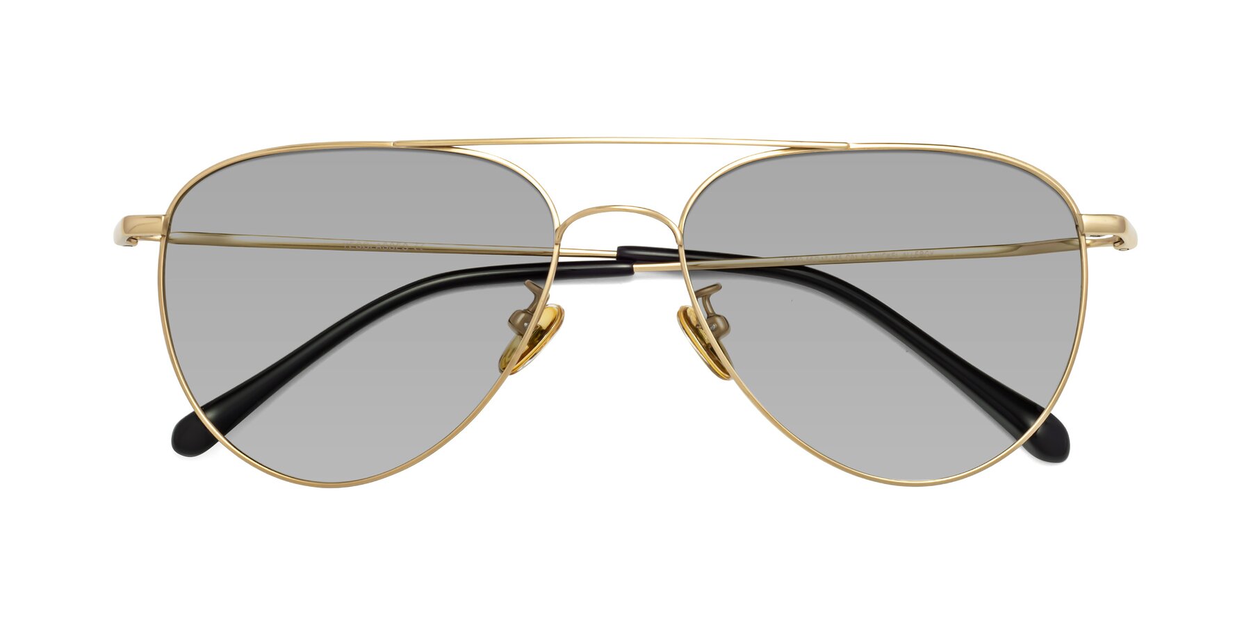 Folded Front of Hindley in Gold with Light Gray Tinted Lenses