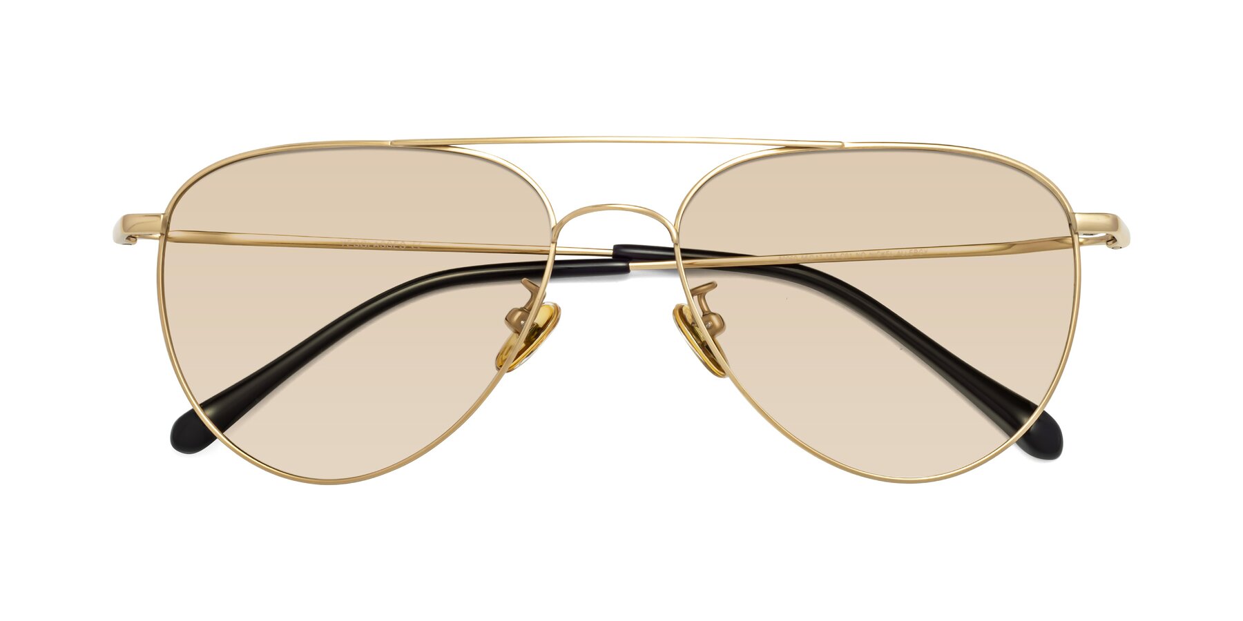 Folded Front of Hindley in Gold with Light Brown Tinted Lenses