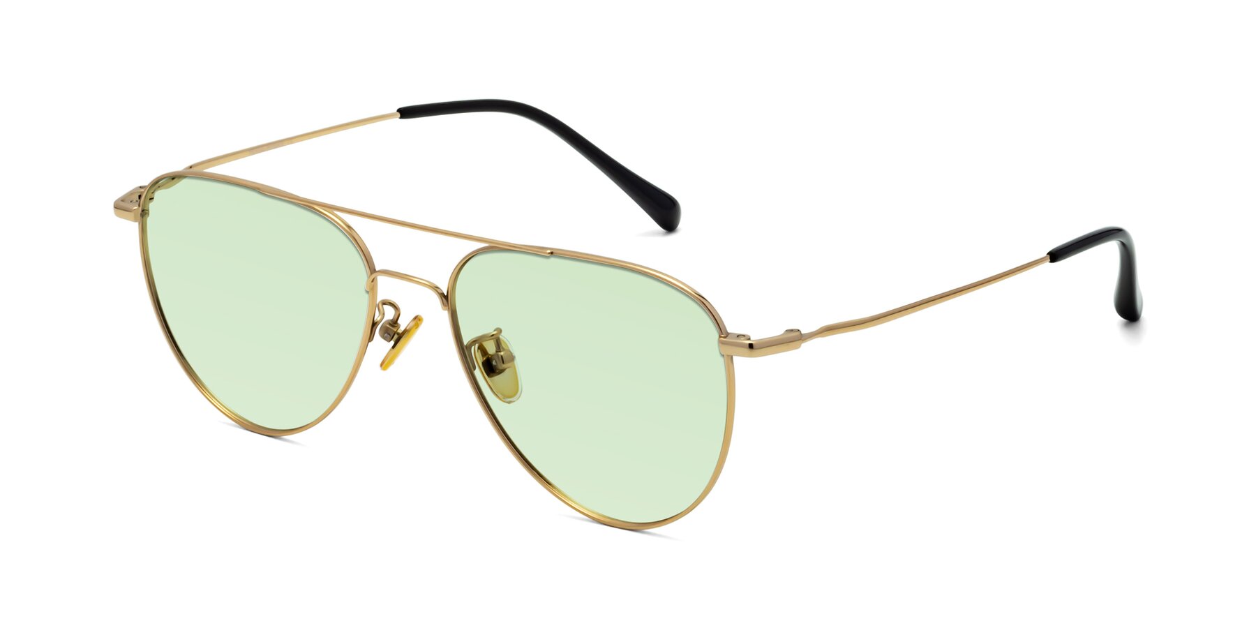 Angle of Hindley in Gold with Light Green Tinted Lenses