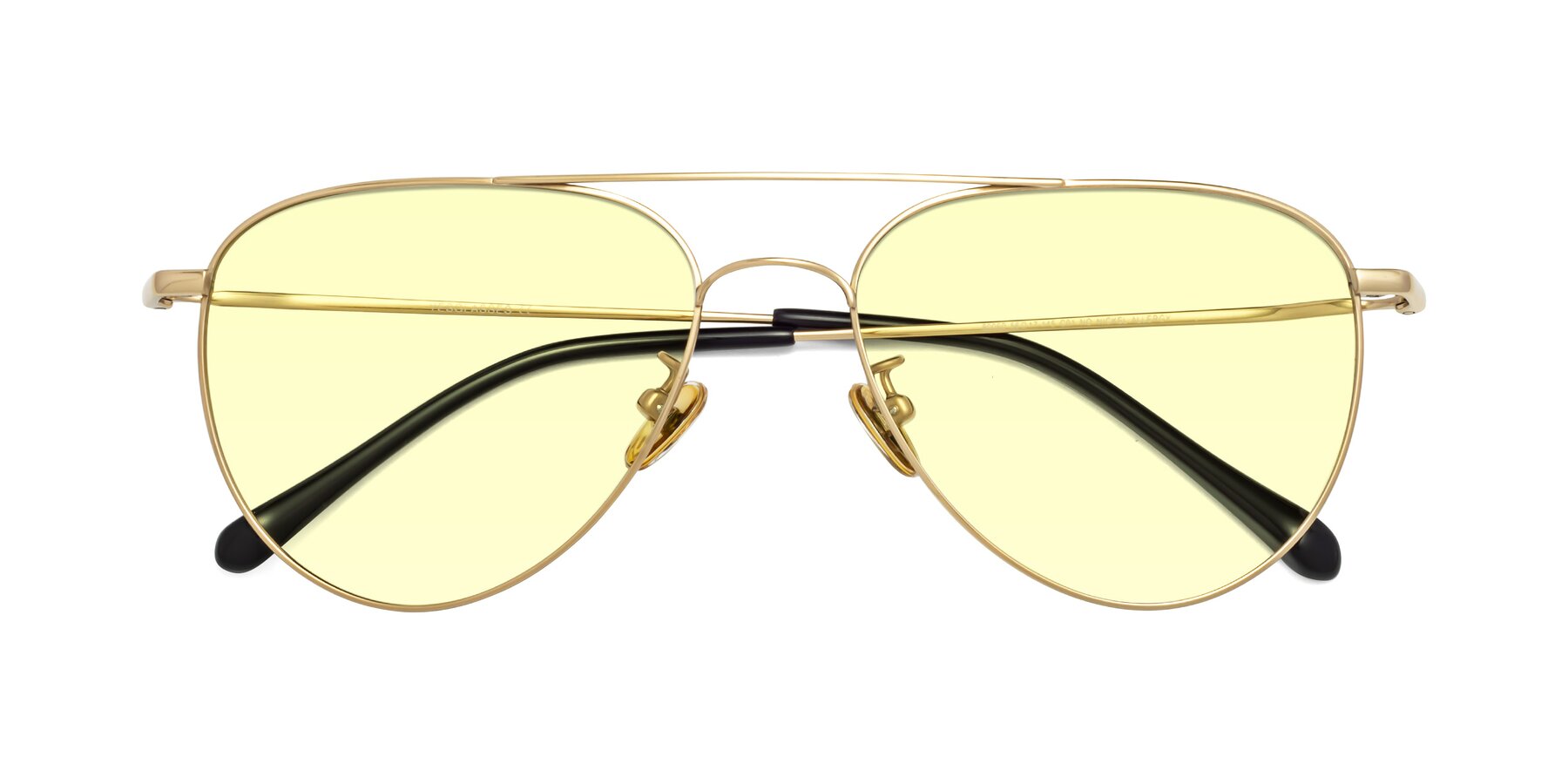 Folded Front of Hindley in Gold with Light Yellow Tinted Lenses