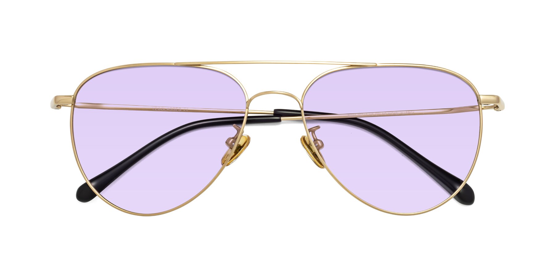 Folded Front of Hindley in Gold with Light Purple Tinted Lenses