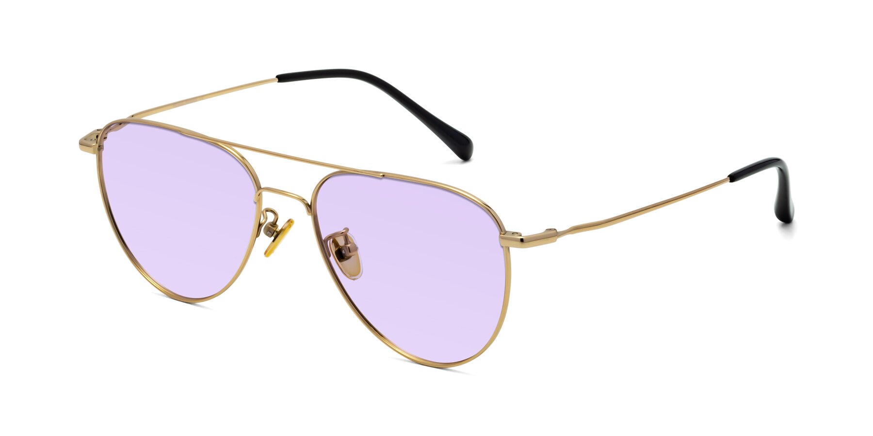 Angle of Hindley in Gold with Light Purple Tinted Lenses