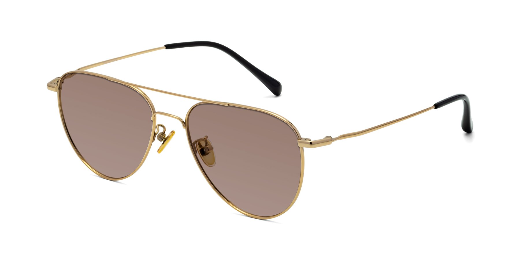 Angle of Hindley in Gold with Medium Brown Tinted Lenses