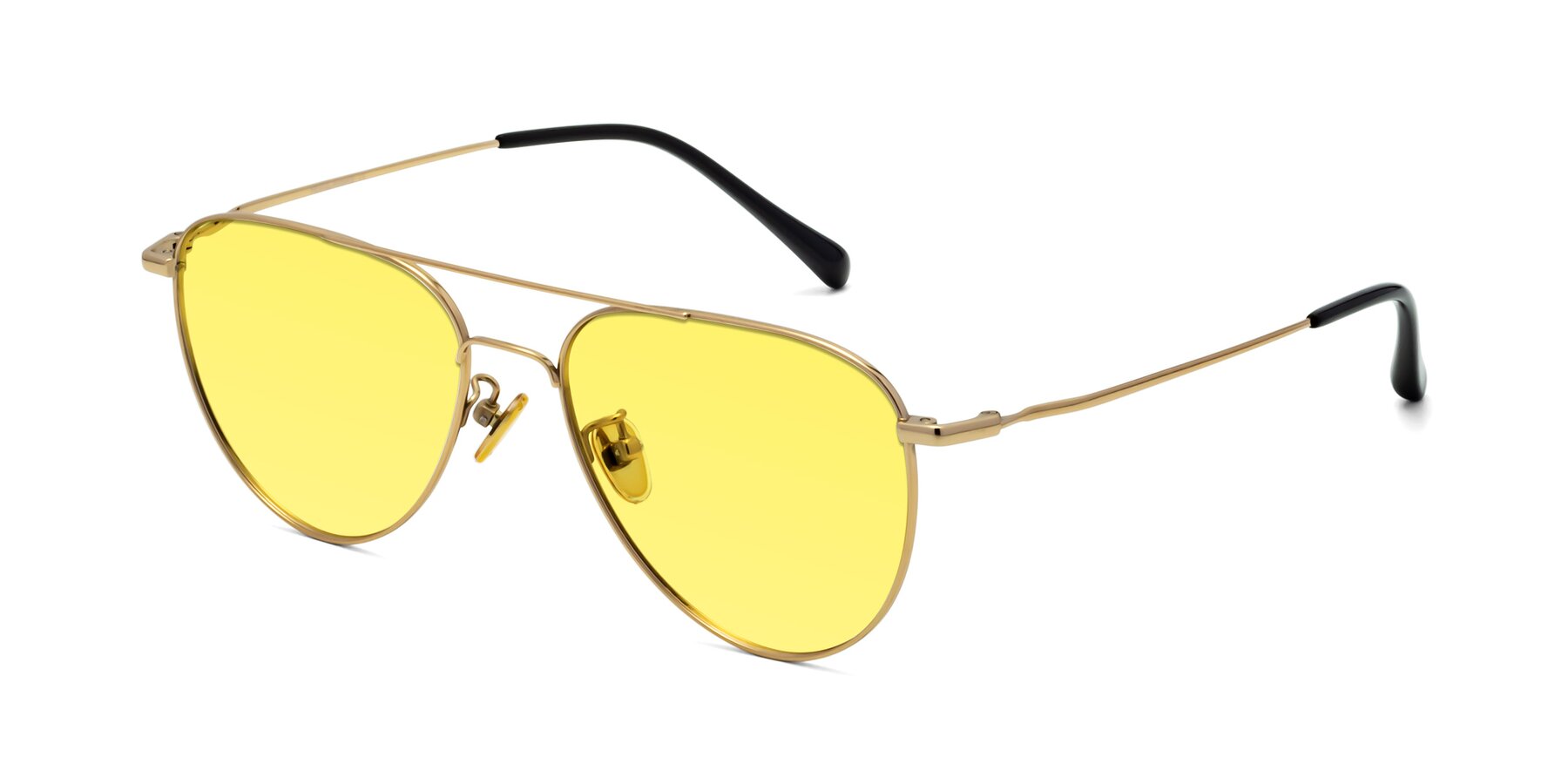 Angle of Hindley in Gold with Medium Yellow Tinted Lenses