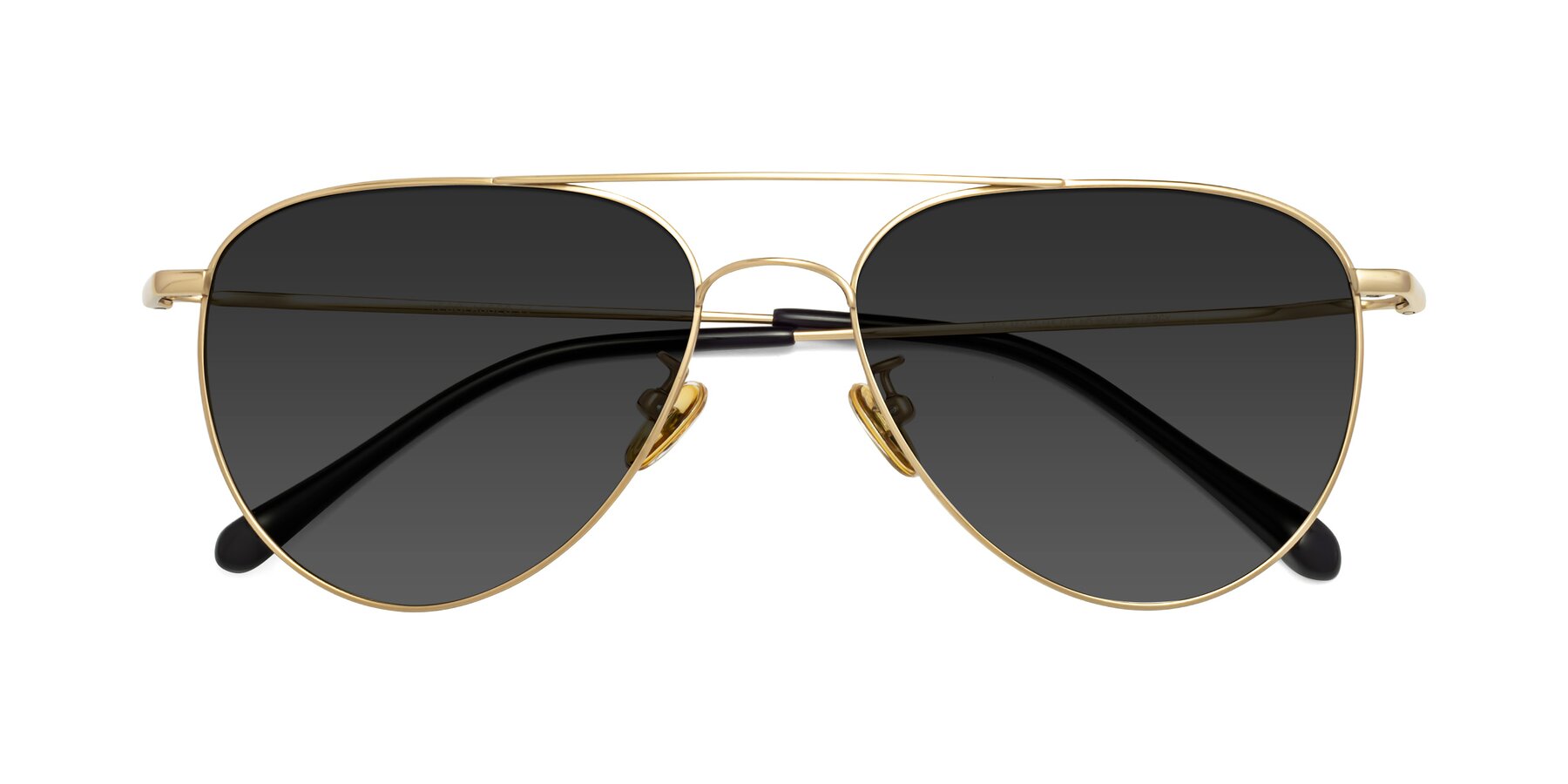 Folded Front of Hindley in Gold with Gray Tinted Lenses