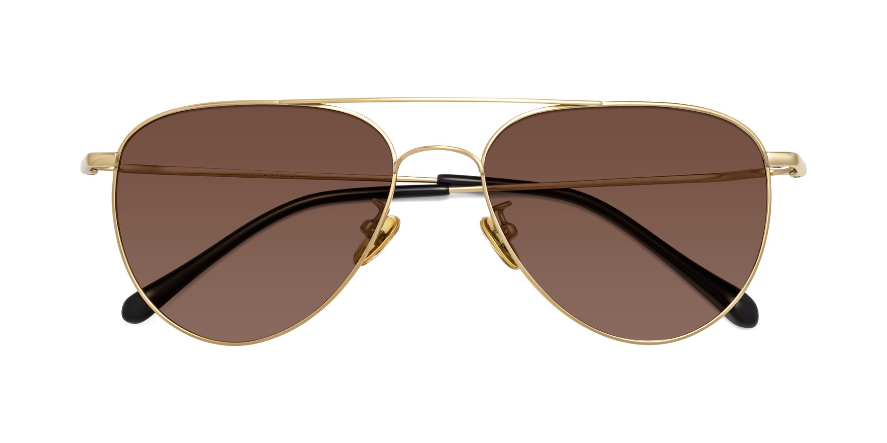 Folded Front of 80060 in Gold with Brown Tinted Lenses