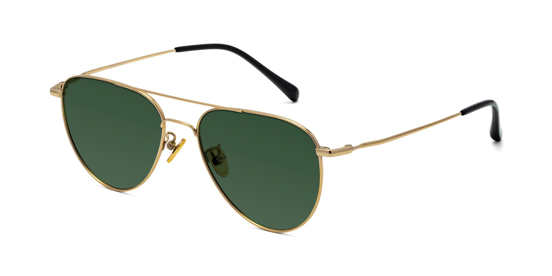 Angle of Hindley in Gold with Green Tinted Lenses