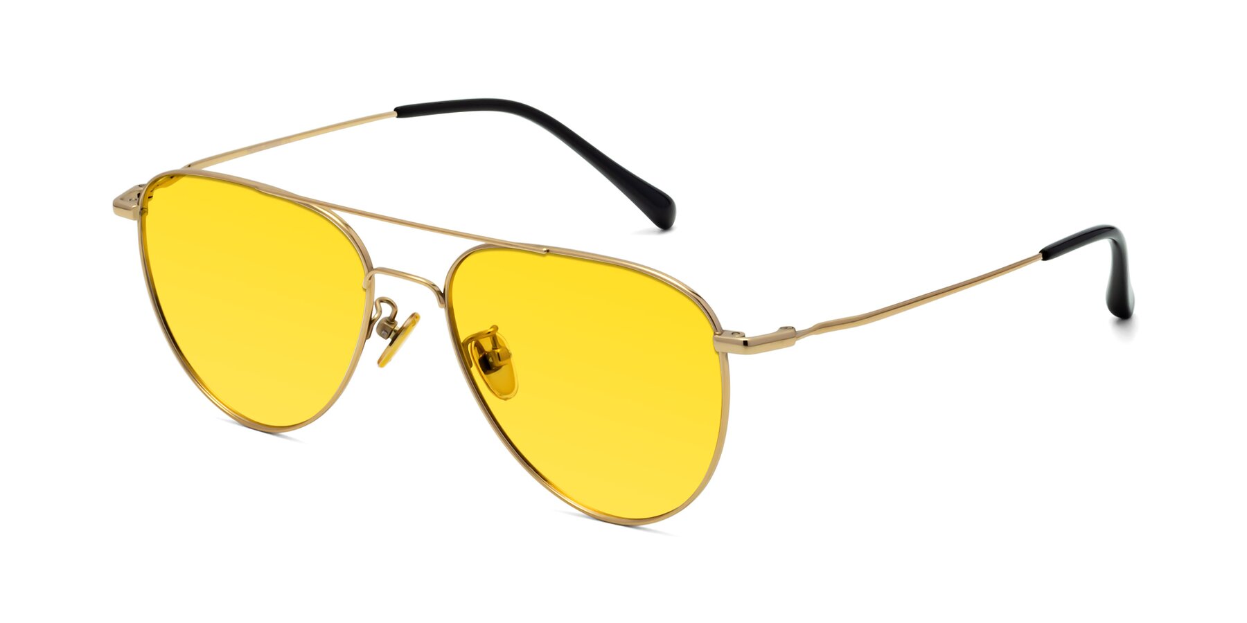 Angle of 80060 in Gold with Yellow Tinted Lenses