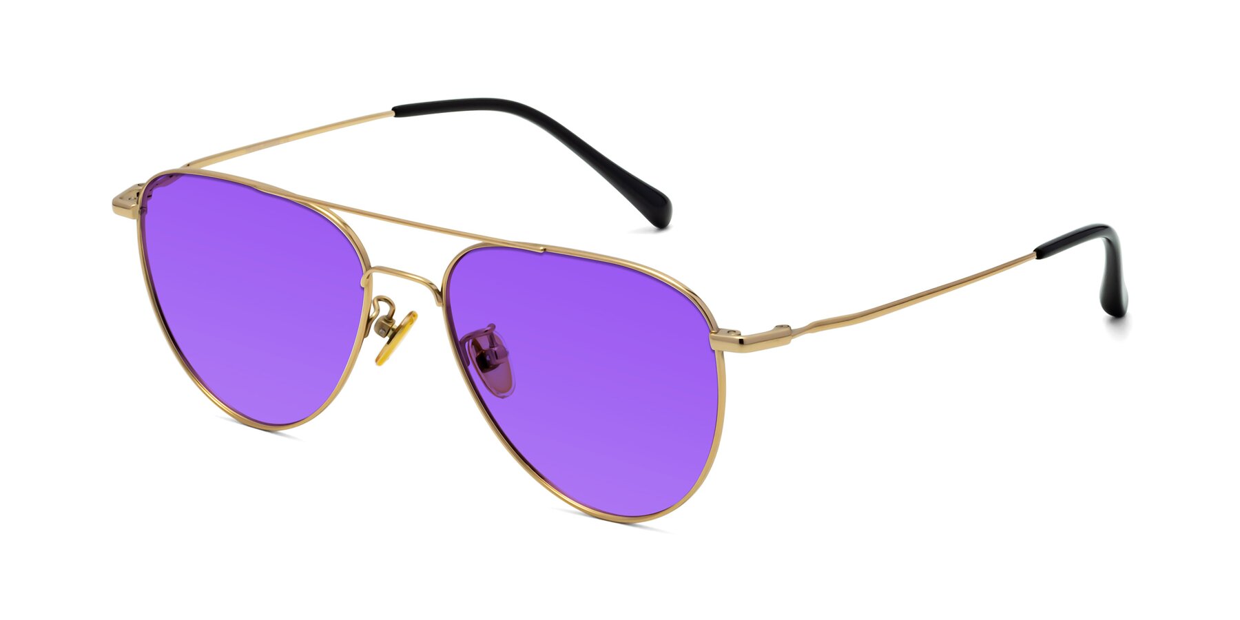 Angle of Hindley in Gold with Purple Tinted Lenses