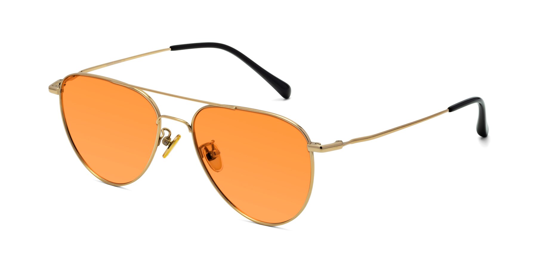 Angle of Hindley in Gold with Orange Tinted Lenses