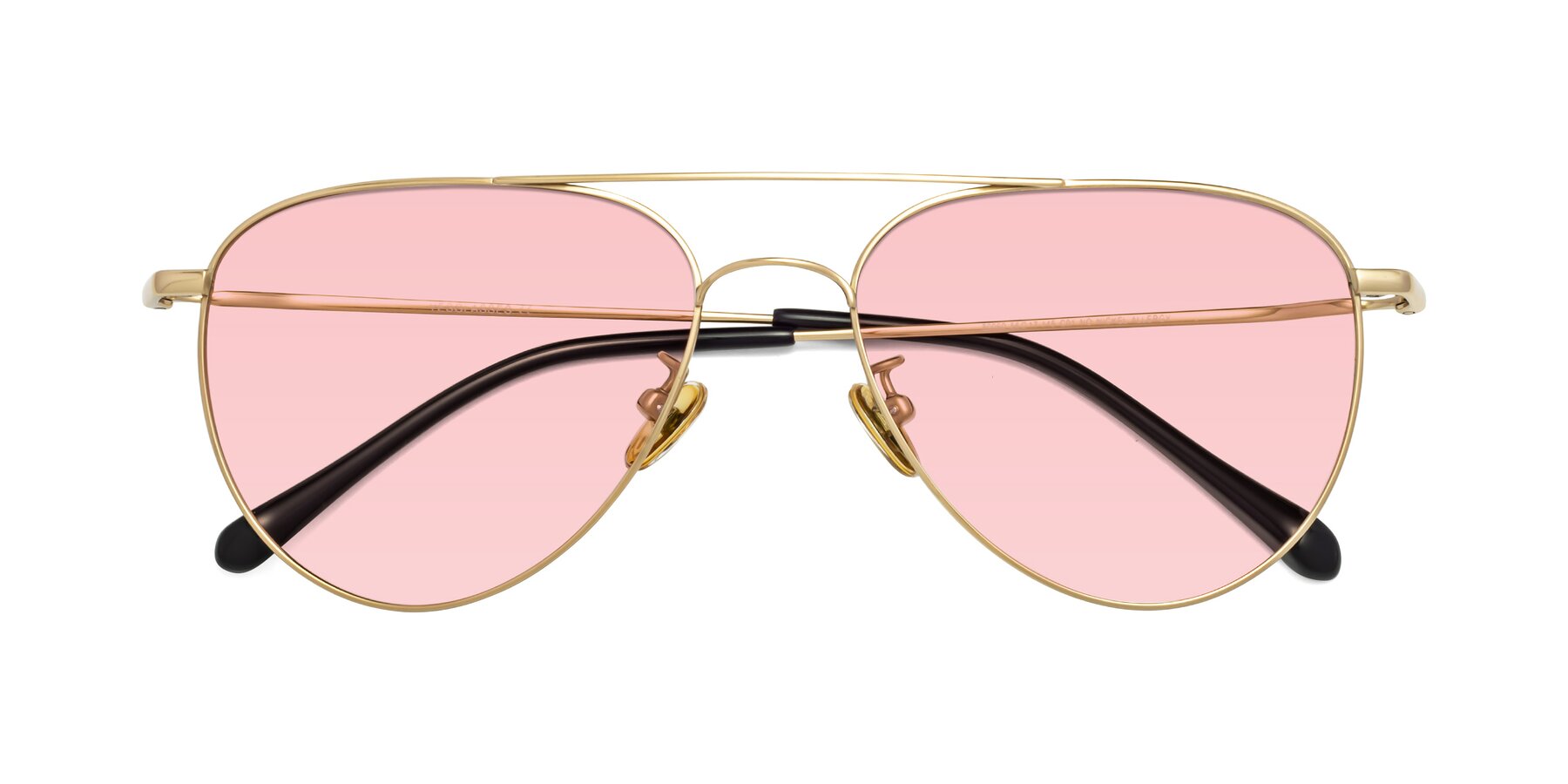 Folded Front of Hindley in Gold with Light Garnet Tinted Lenses