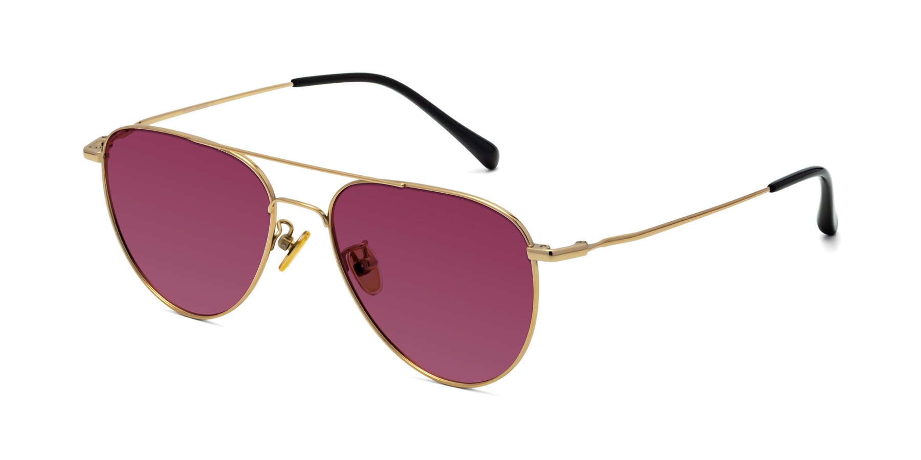 Angle of Hindley in Gold with Wine Tinted Lenses