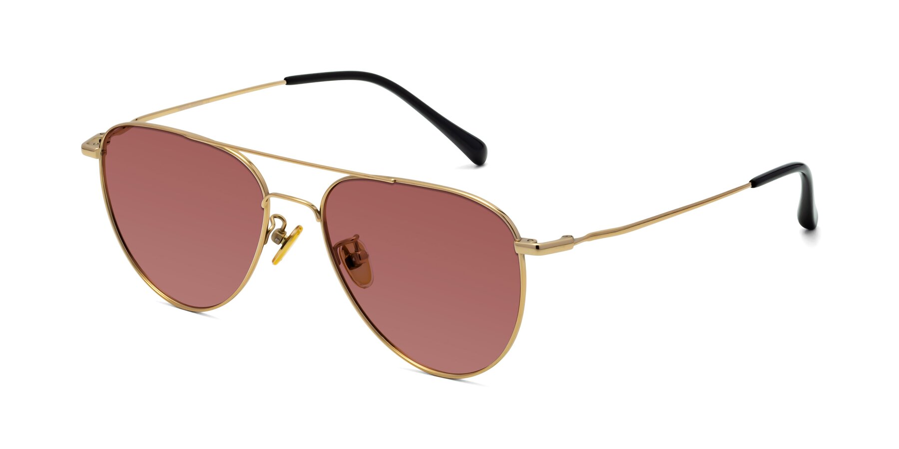 Angle of Hindley in Gold with Garnet Tinted Lenses