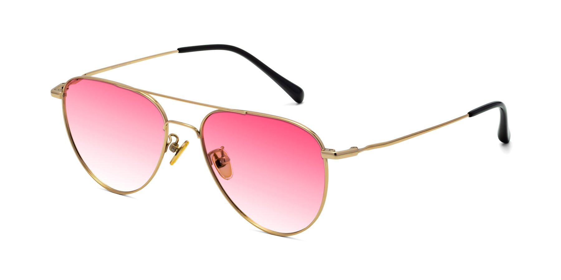 Angle of Hindley in Gold with Pink Gradient Lenses