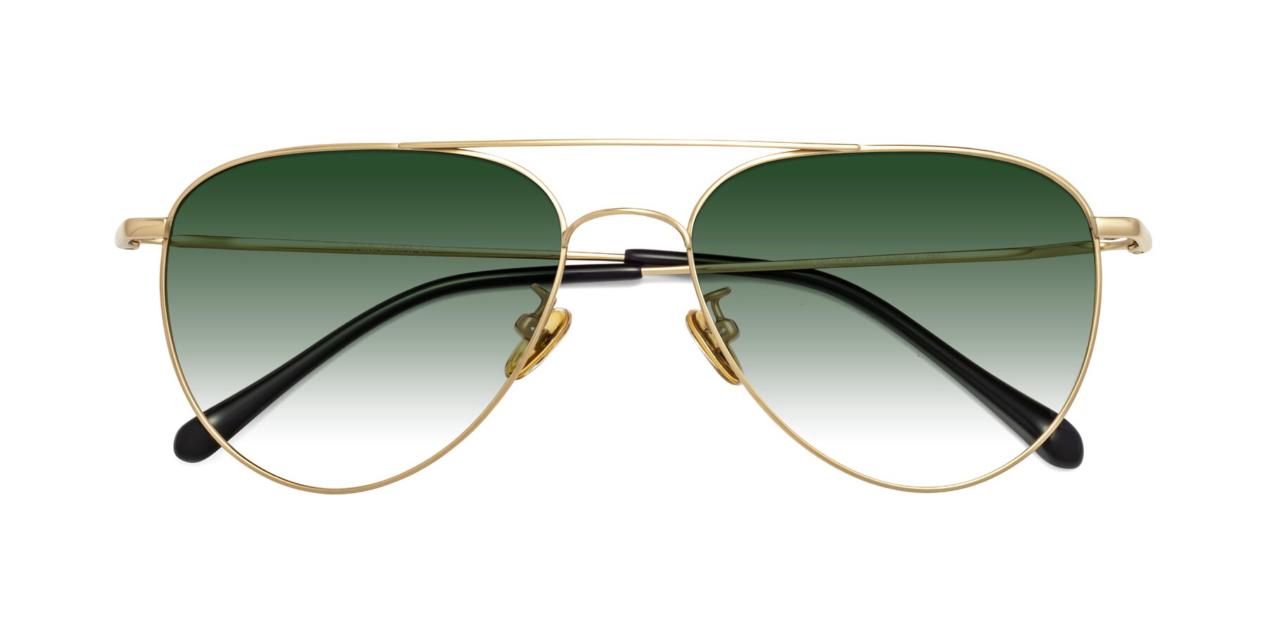 Folded Front of Hindley in Gold with Green Gradient Lenses