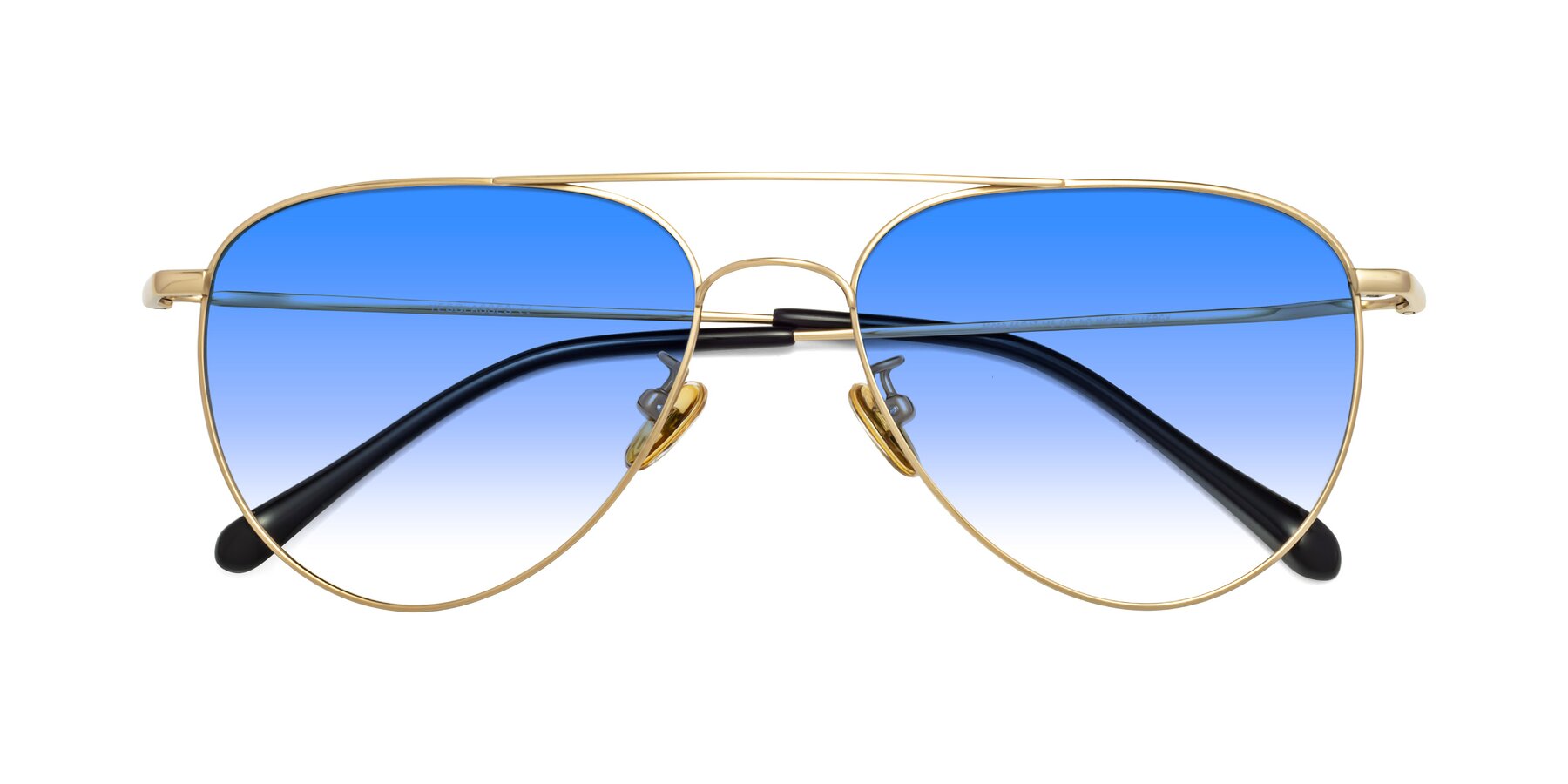 Folded Front of Hindley in Gold with Blue Gradient Lenses