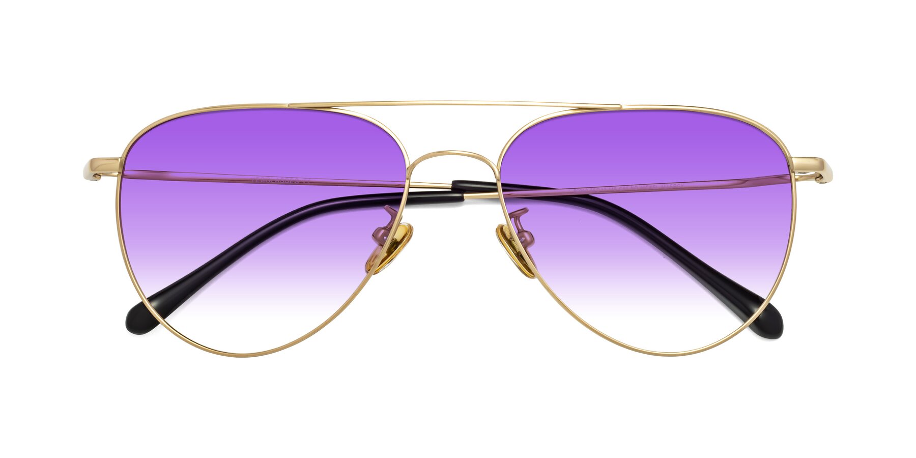 Folded Front of Hindley in Gold with Purple Gradient Lenses