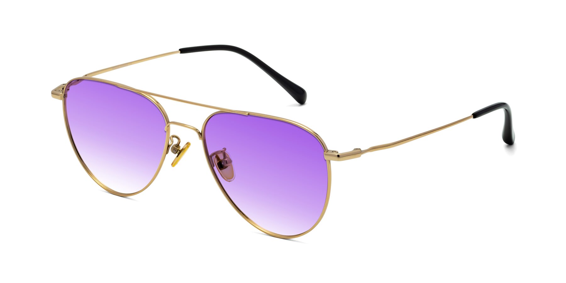 Angle of Hindley in Gold with Purple Gradient Lenses