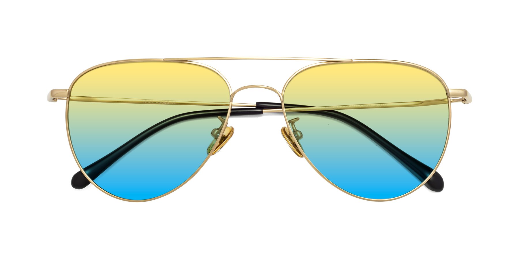 Folded Front of 80060 in Gold with Yellow / Blue Gradient Lenses
