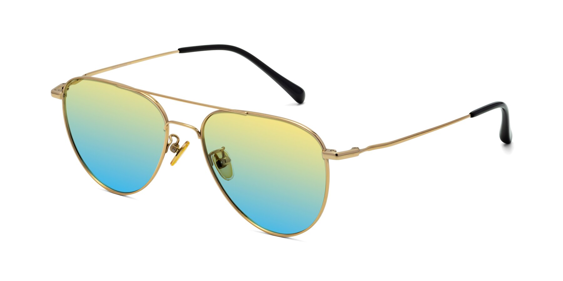 Angle of 80060 in Gold with Yellow / Blue Gradient Lenses