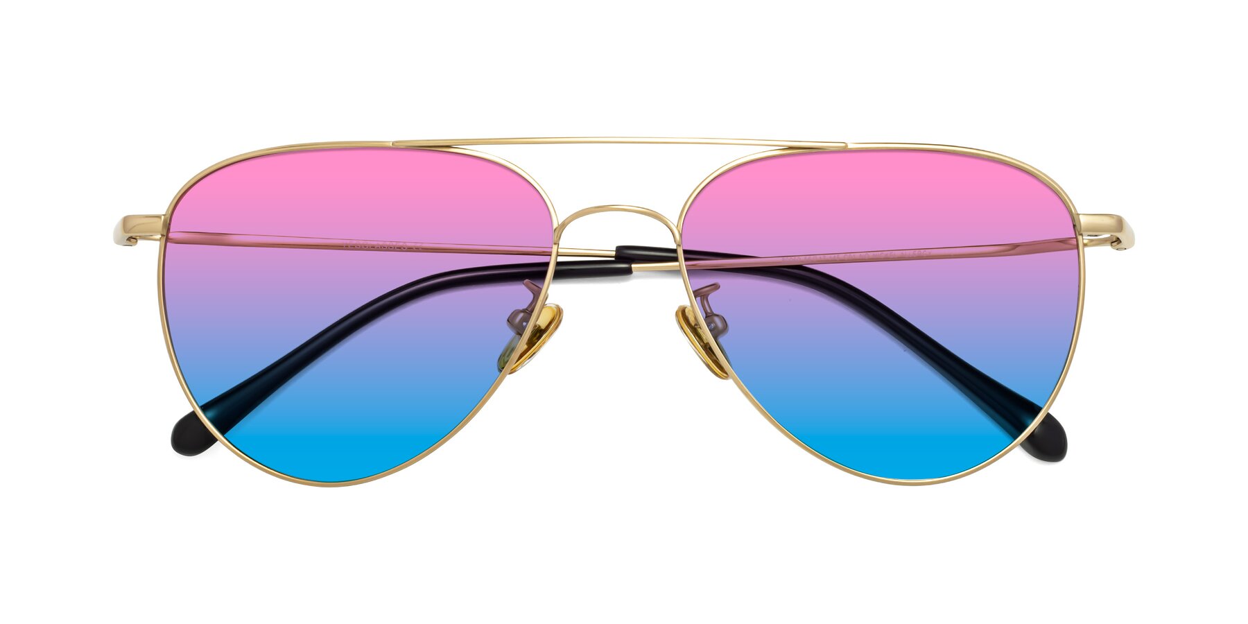 Folded Front of Hindley in Gold with Pink / Blue Gradient Lenses