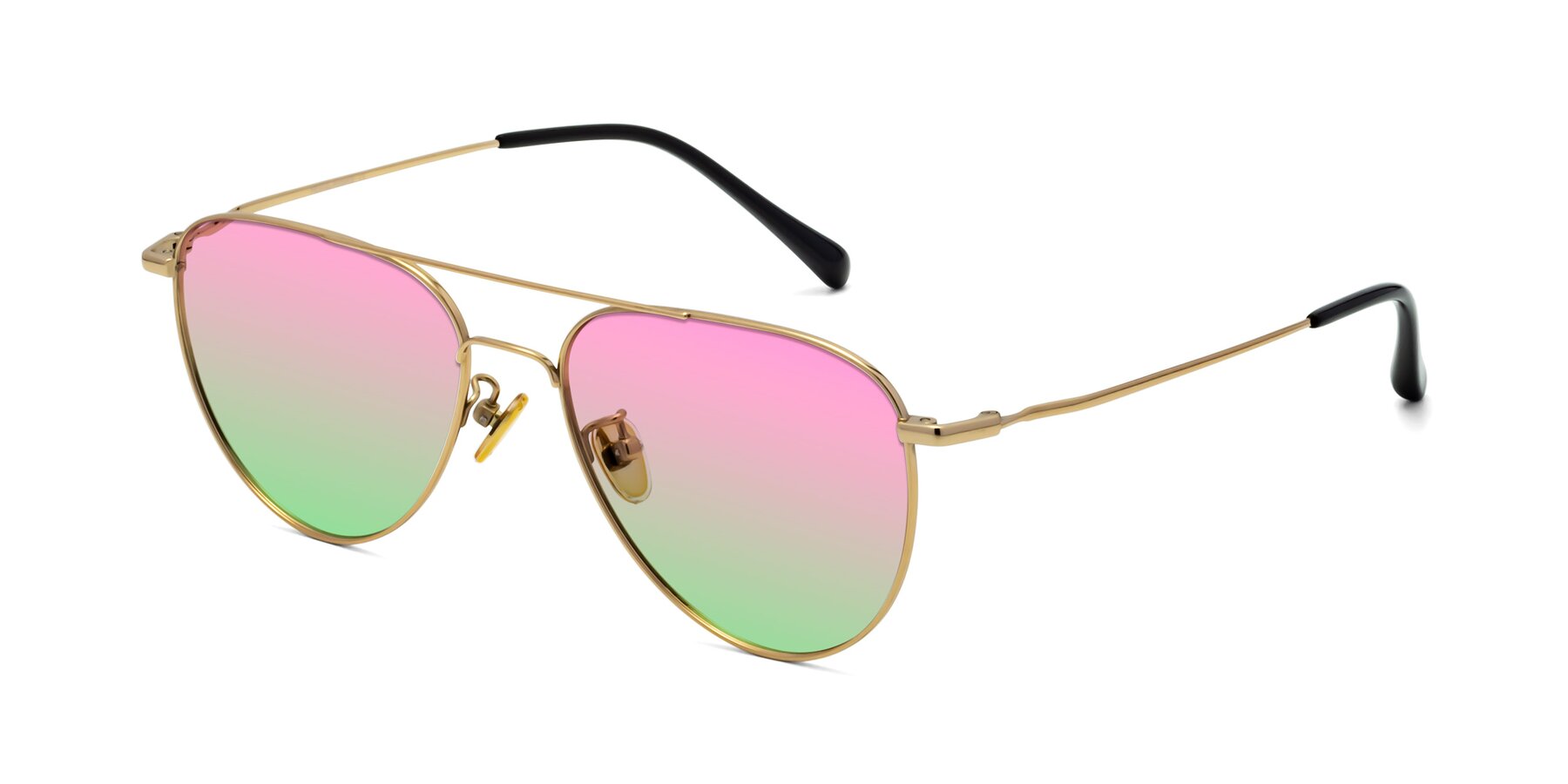 Angle of Hindley in Gold with Pink / Green Gradient Lenses