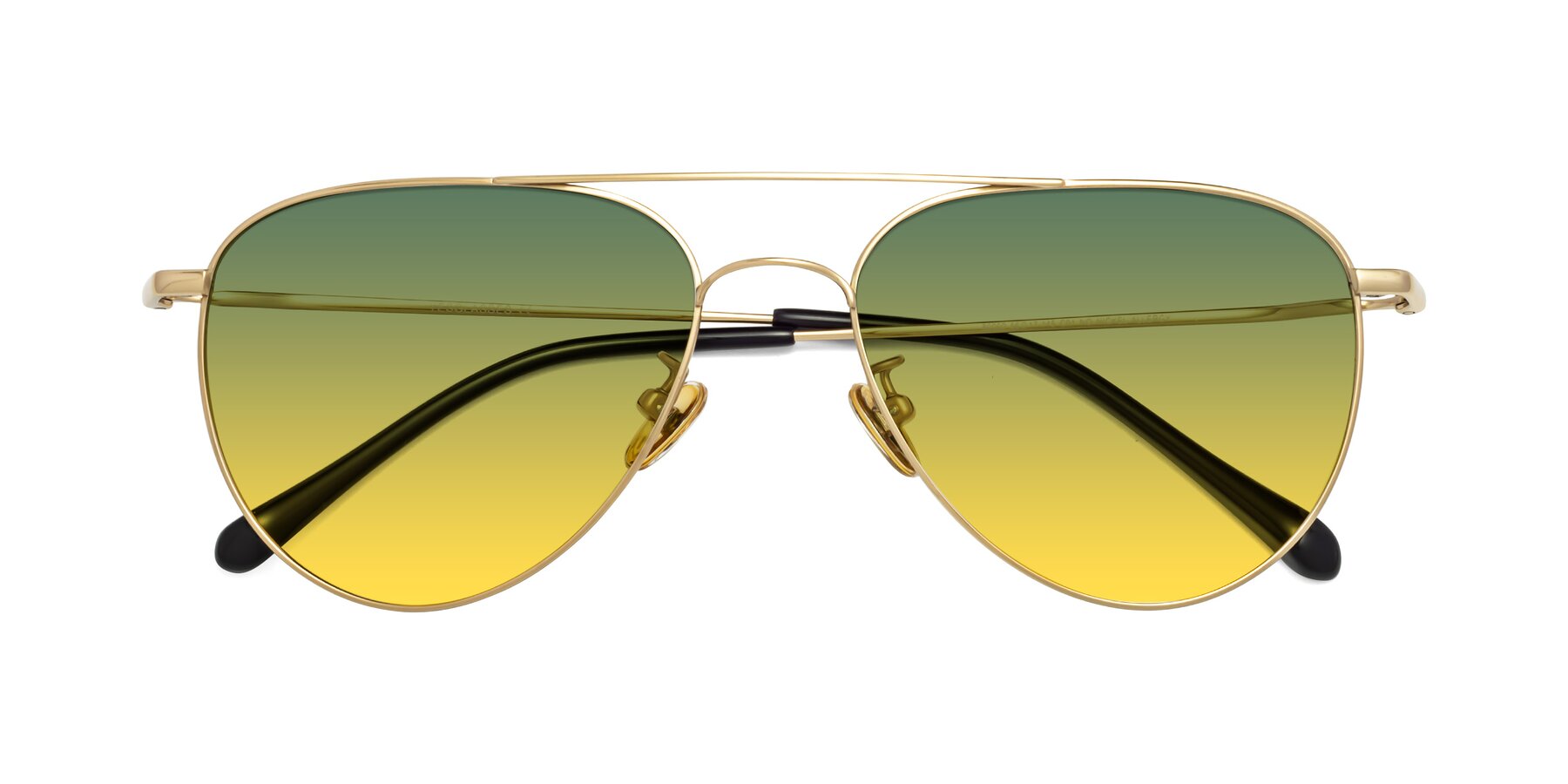 Folded Front of 80060 in Gold with Green / Yellow Gradient Lenses