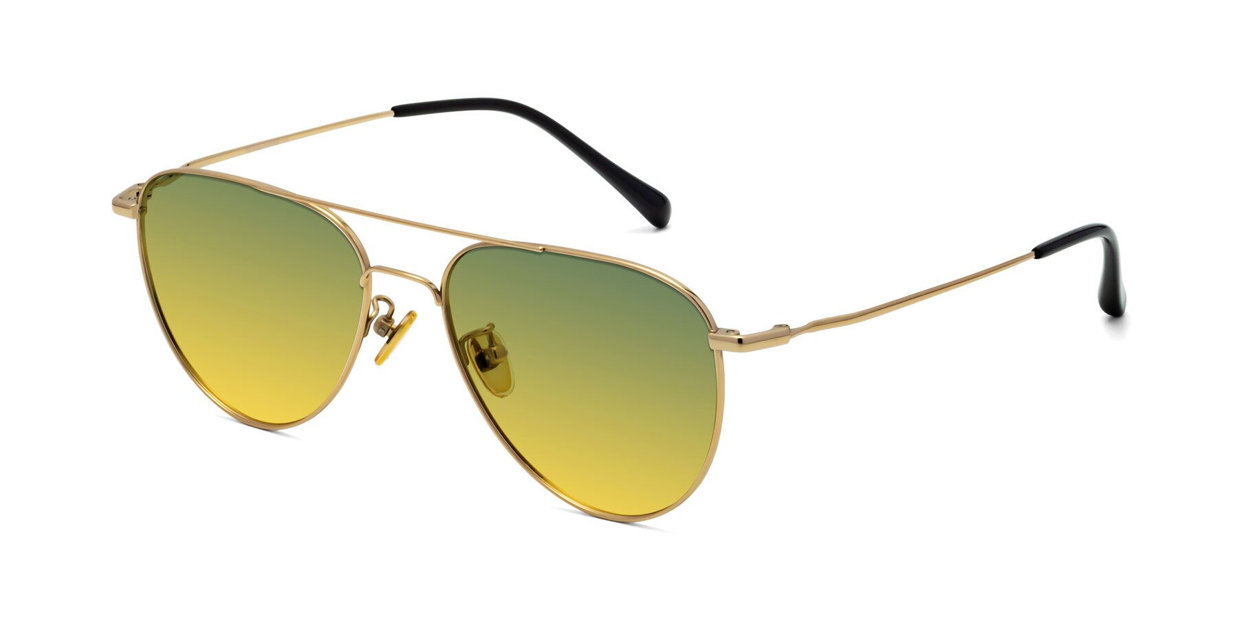 Angle of 80060 in Gold with Green / Yellow Gradient Lenses