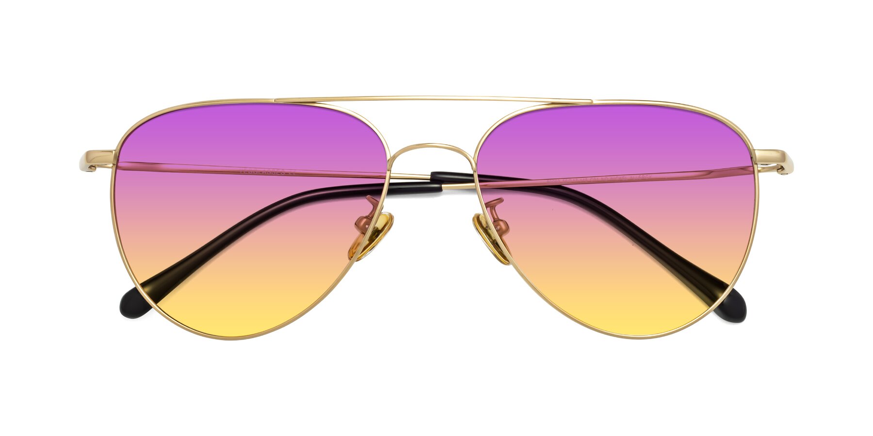 Folded Front of 80060 in Gold with Purple / Yellow Gradient Lenses