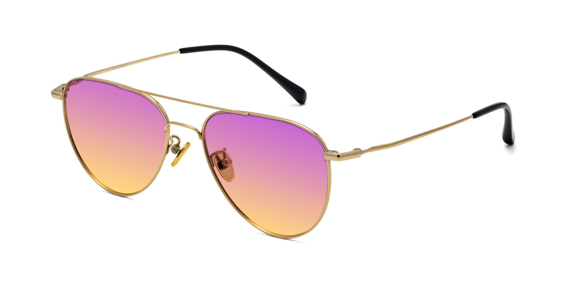 Angle of 80060 in Gold with Purple / Yellow Gradient Lenses