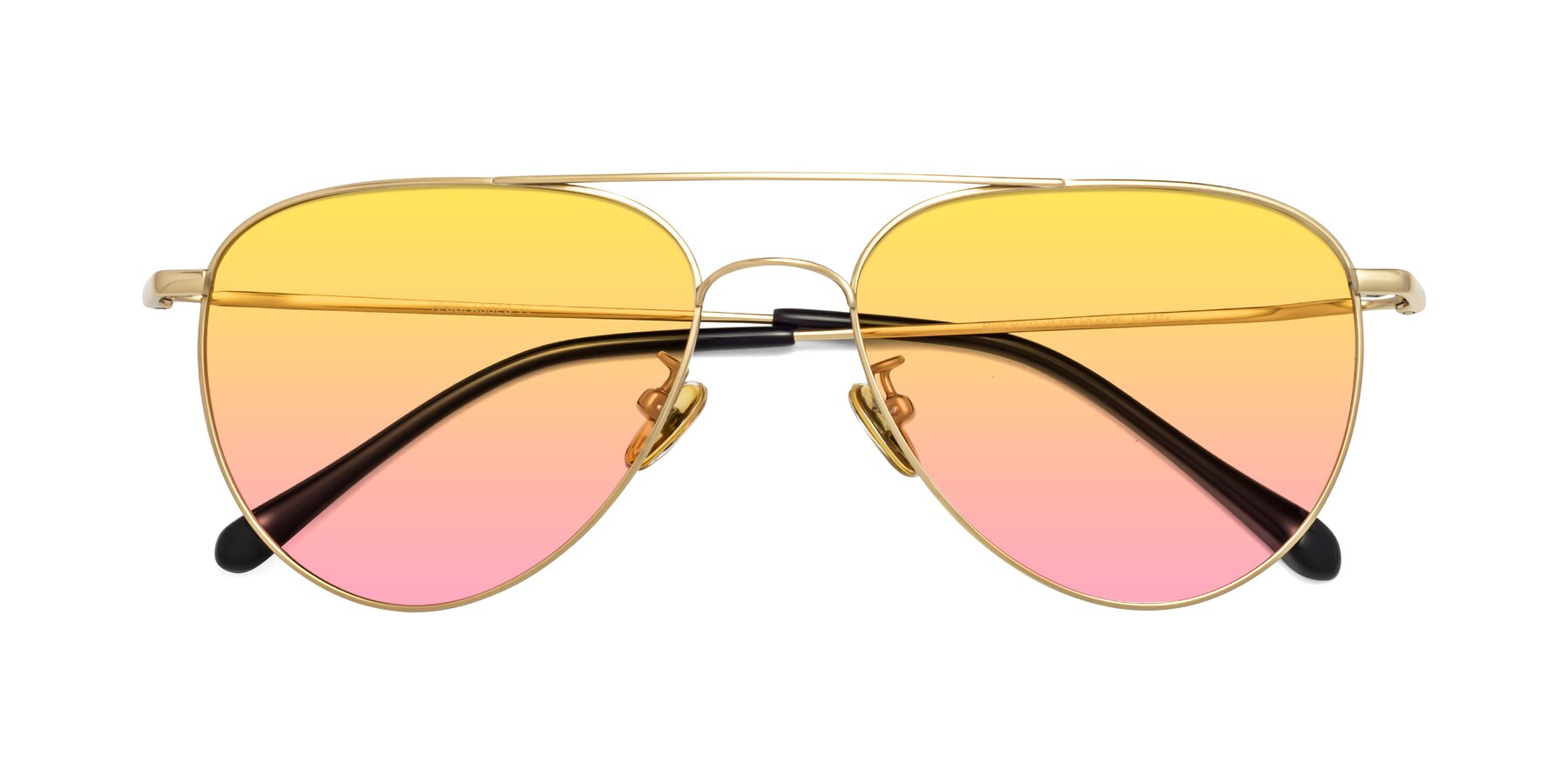 Folded Front of 80060 in Gold with Yellow / Pink Gradient Lenses