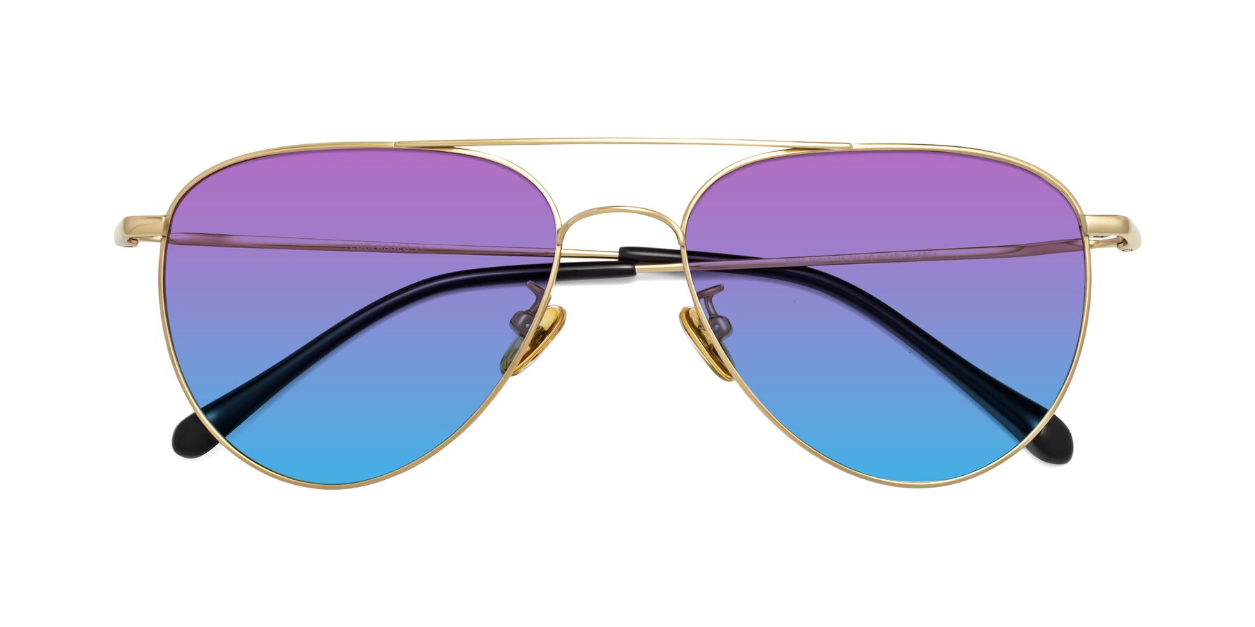 Folded Front of 80060 in Gold with Purple / Blue Gradient Lenses