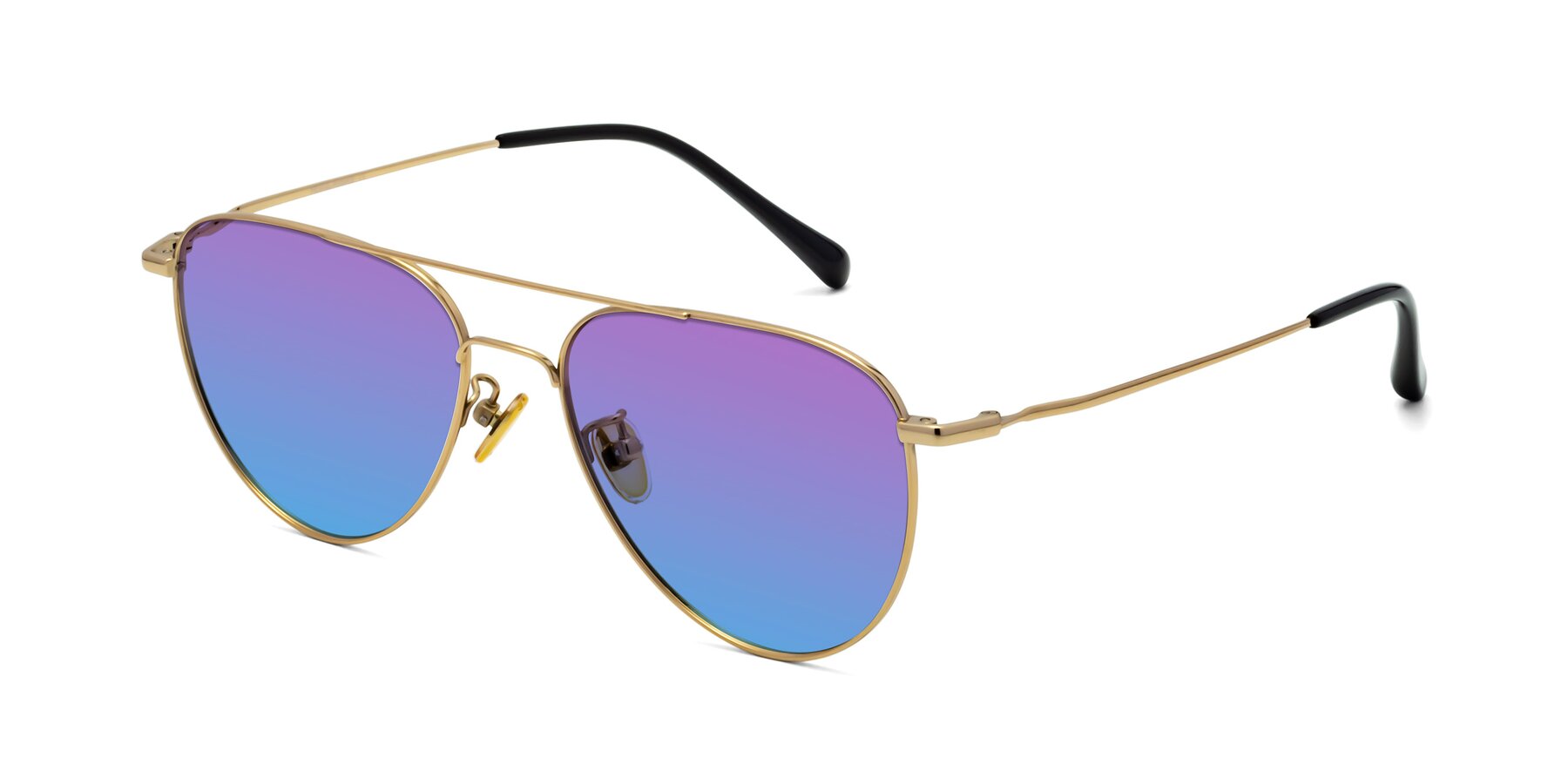 Angle of 80060 in Gold with Purple / Blue Gradient Lenses