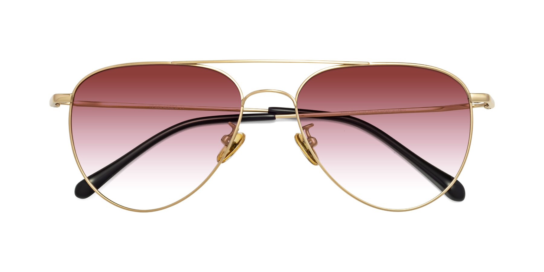 Folded Front of Hindley in Gold with Garnet Gradient Lenses