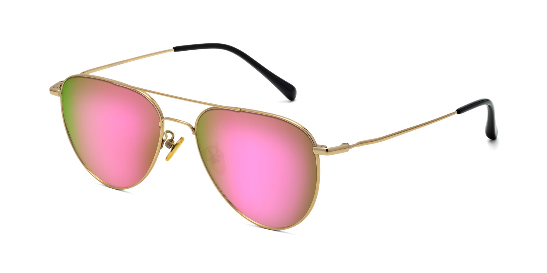 Angle of Hindley in Gold with Pink Mirrored Lenses