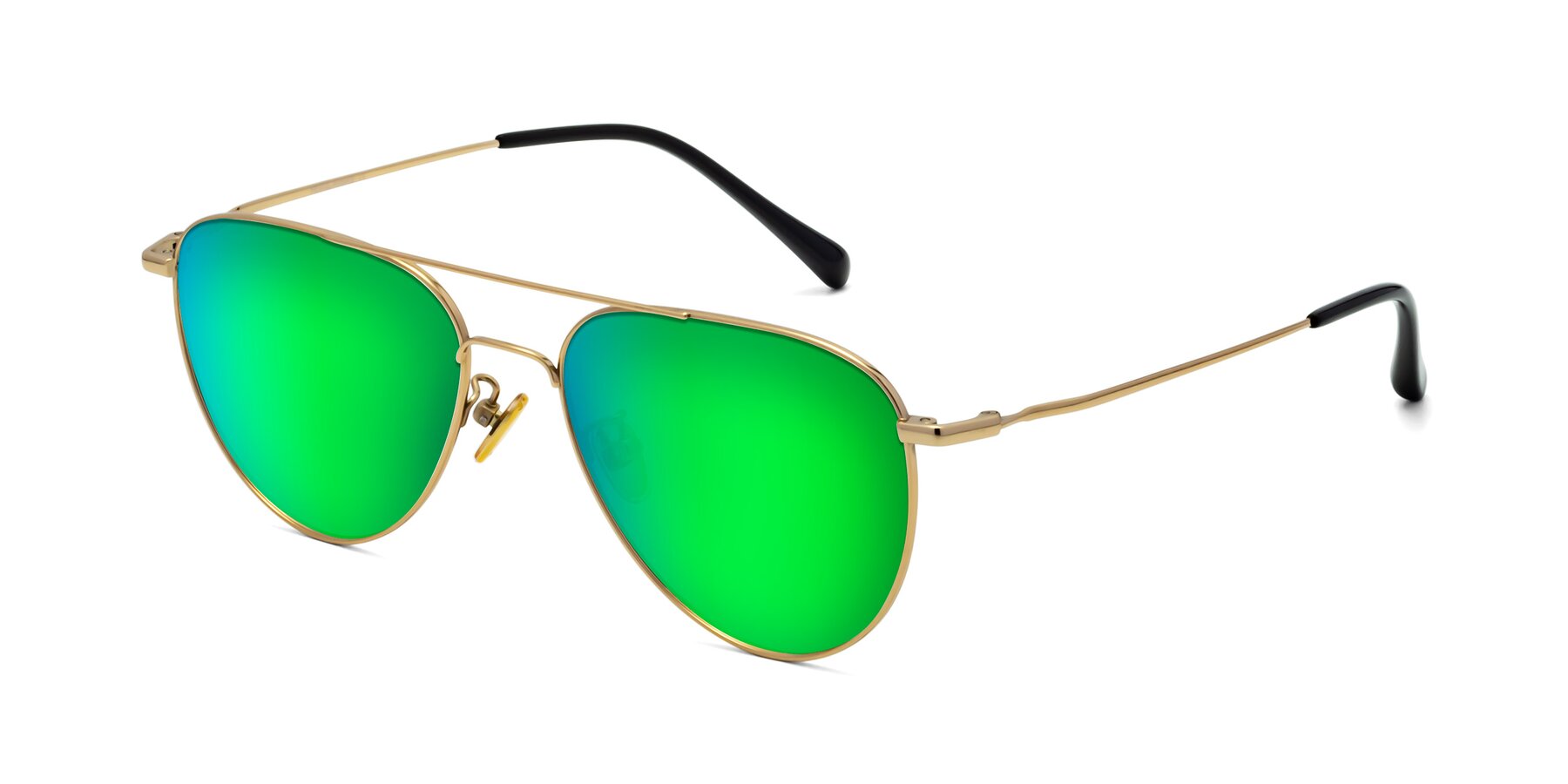 Angle of Hindley in Gold with Green Mirrored Lenses