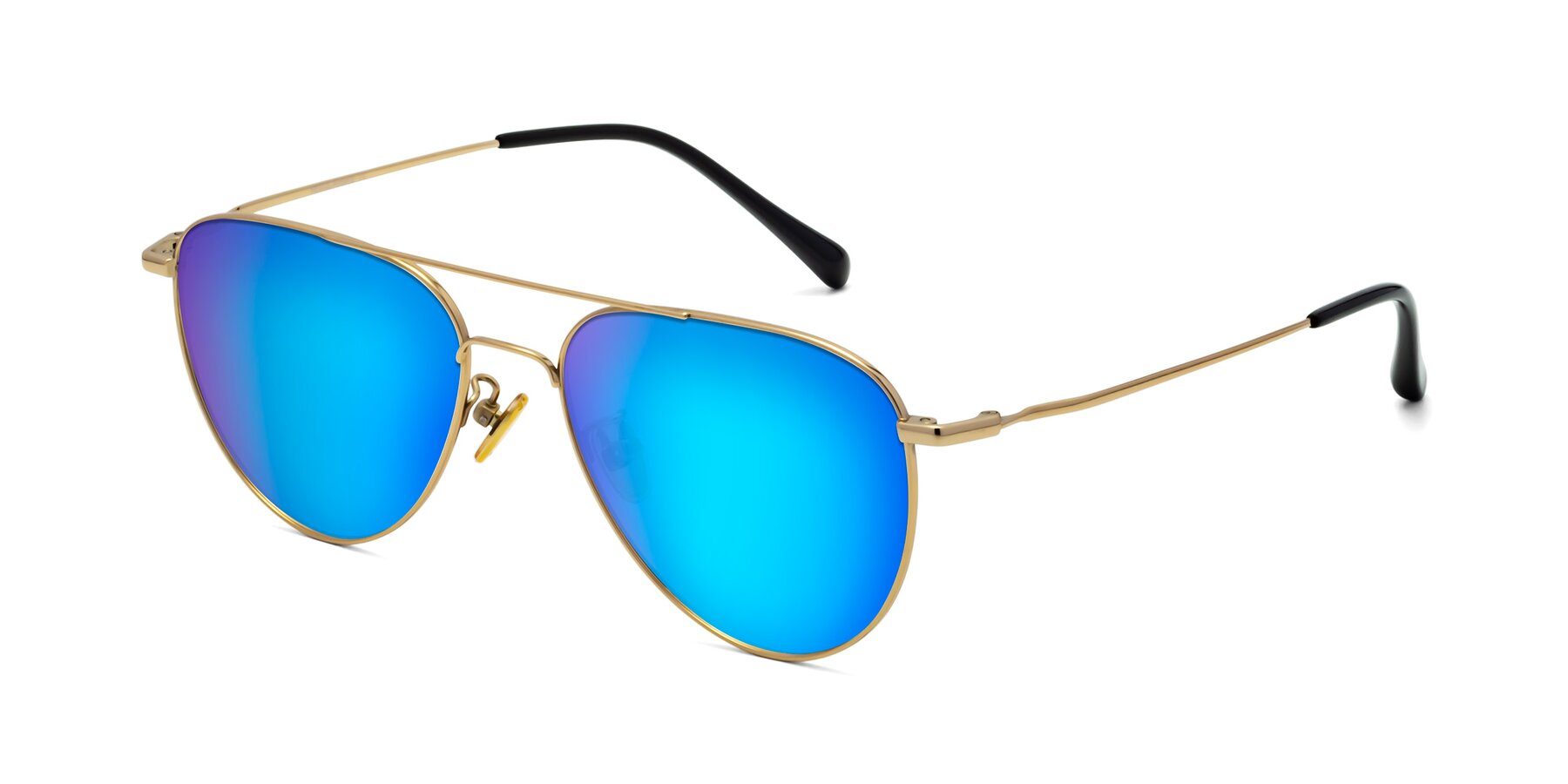 Angle of Hindley in Gold with Blue Mirrored Lenses