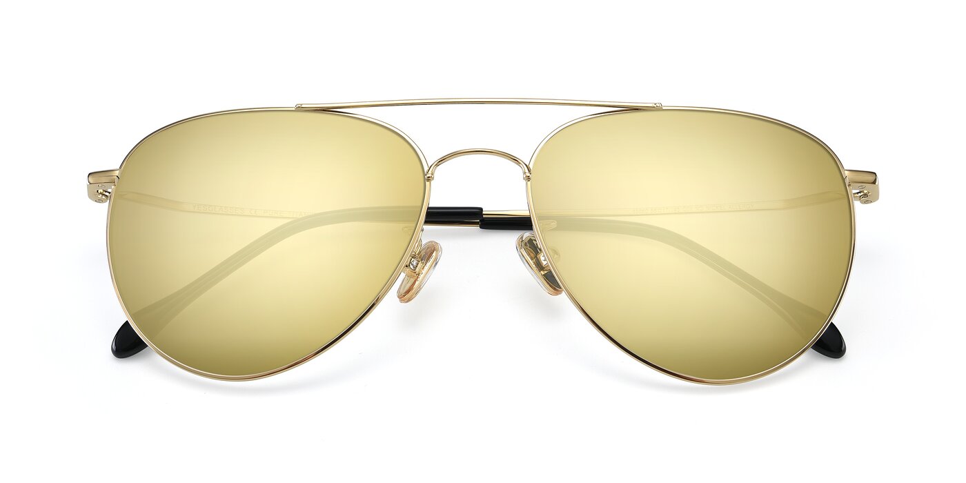 80060 - Gold Flash Mirrored Sunglasses