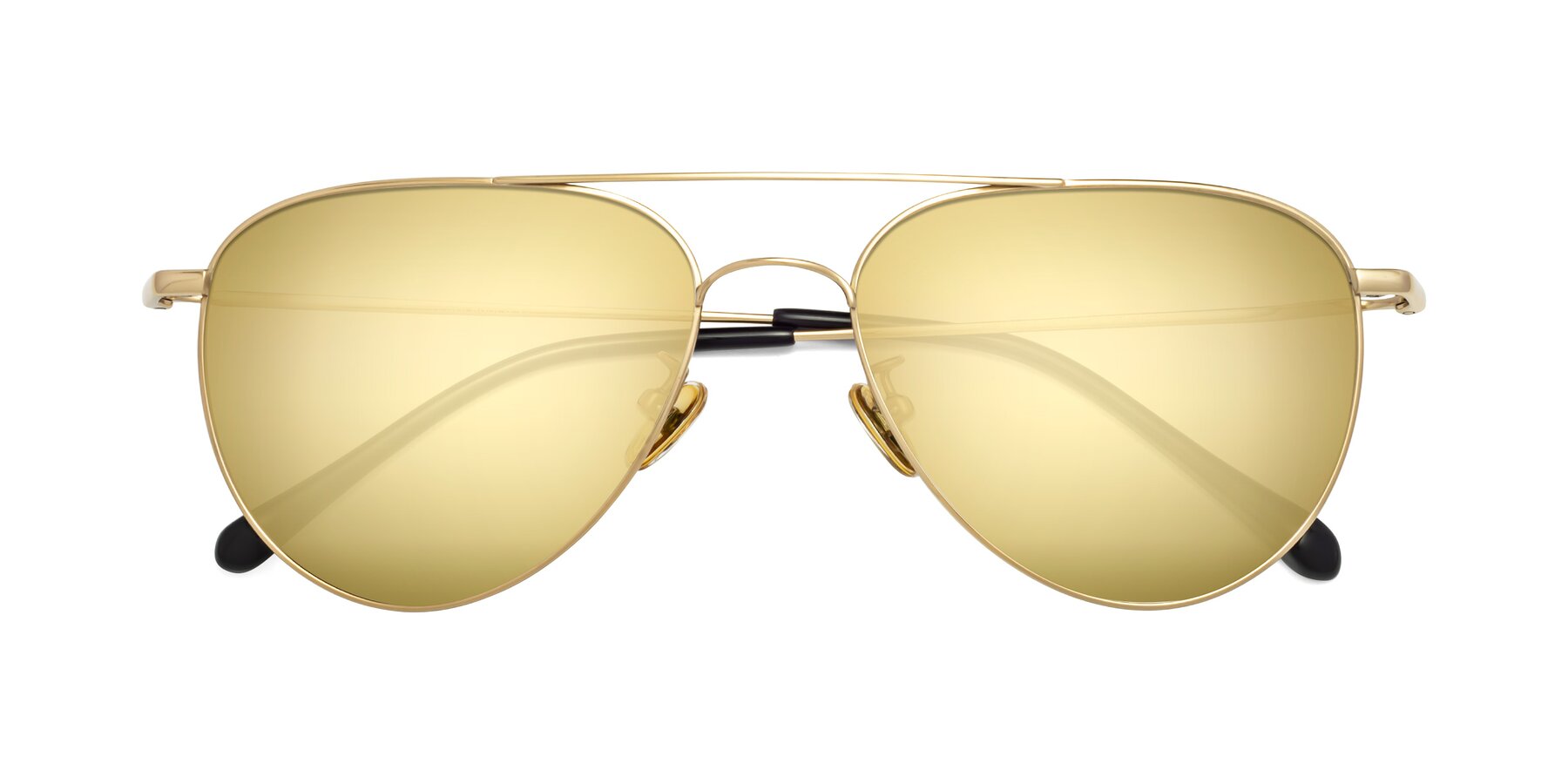 Folded Front of Hindley in Gold with Gold Mirrored Lenses