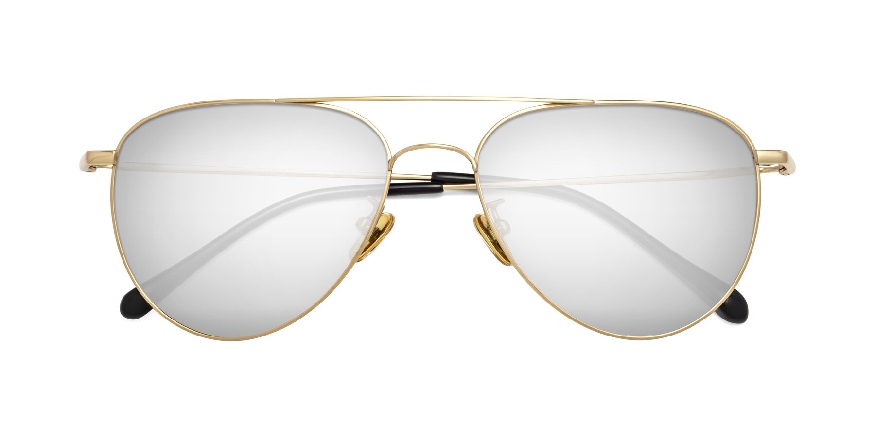 Folded Front of Hindley in Gold with Silver Mirrored Lenses
