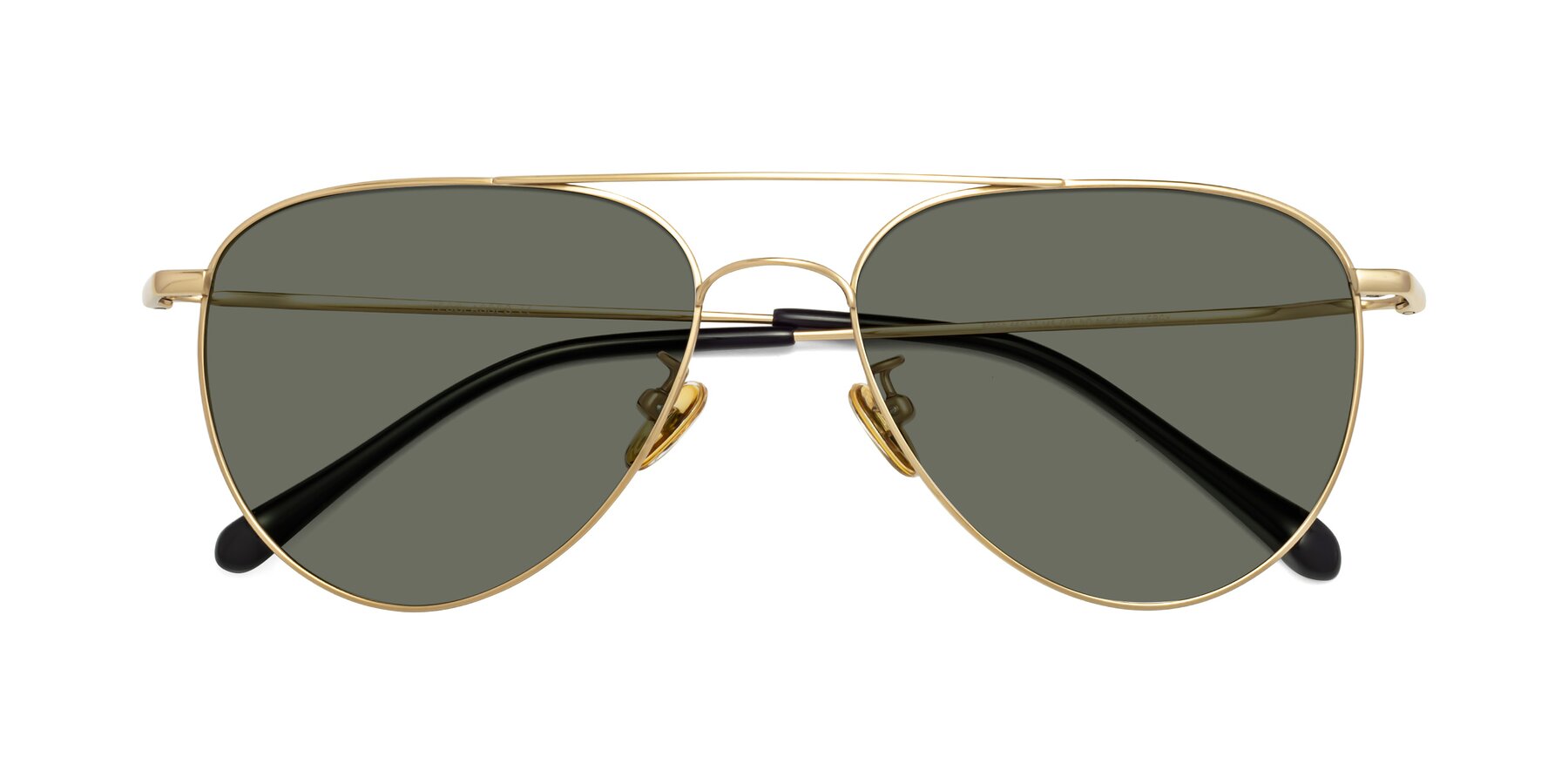 Folded Front of Hindley in Gold with Gray Polarized Lenses