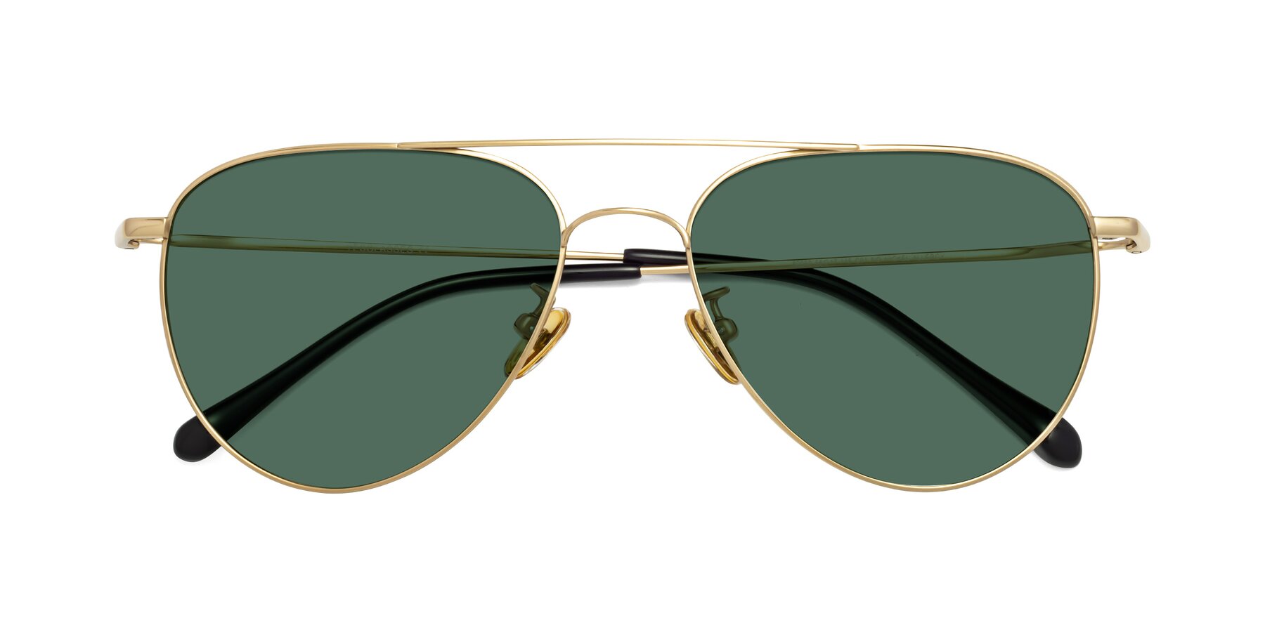 Folded Front of Hindley in Gold with Green Polarized Lenses