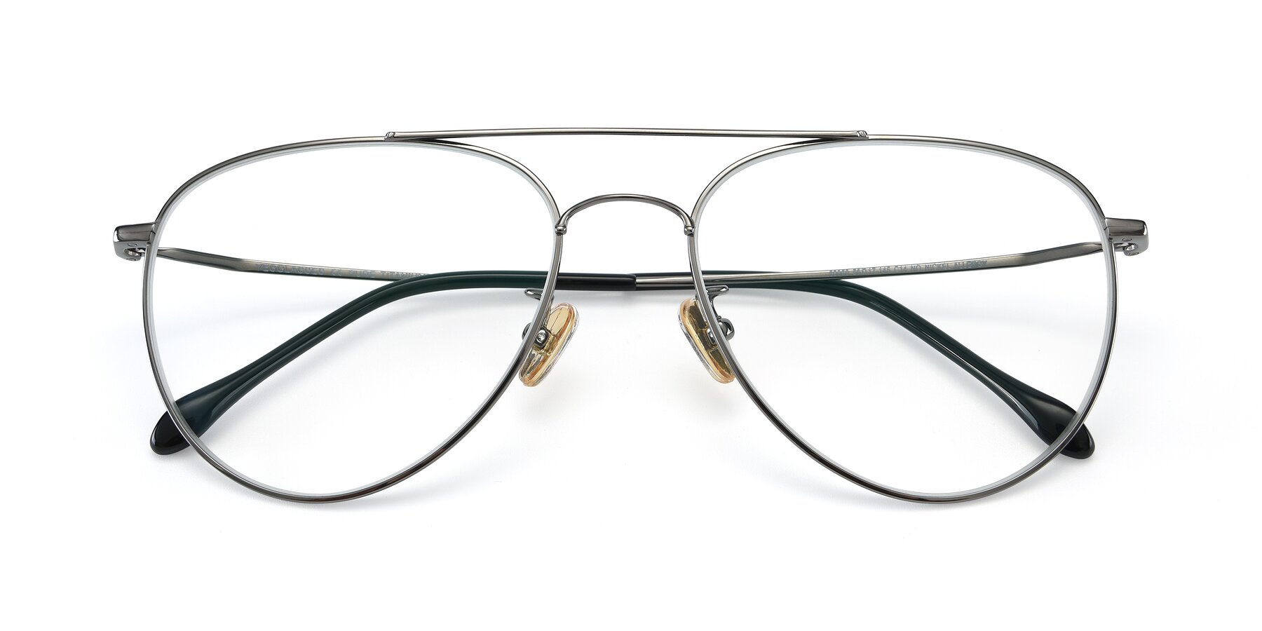Folded Front of 80060 in Gunmetal with Clear Eyeglass Lenses