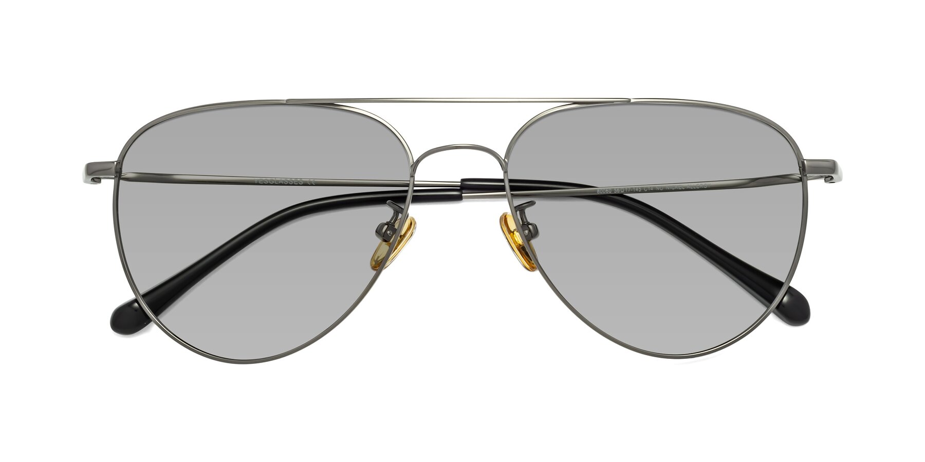 Folded Front of Hindley in Gunmetal with Light Gray Tinted Lenses