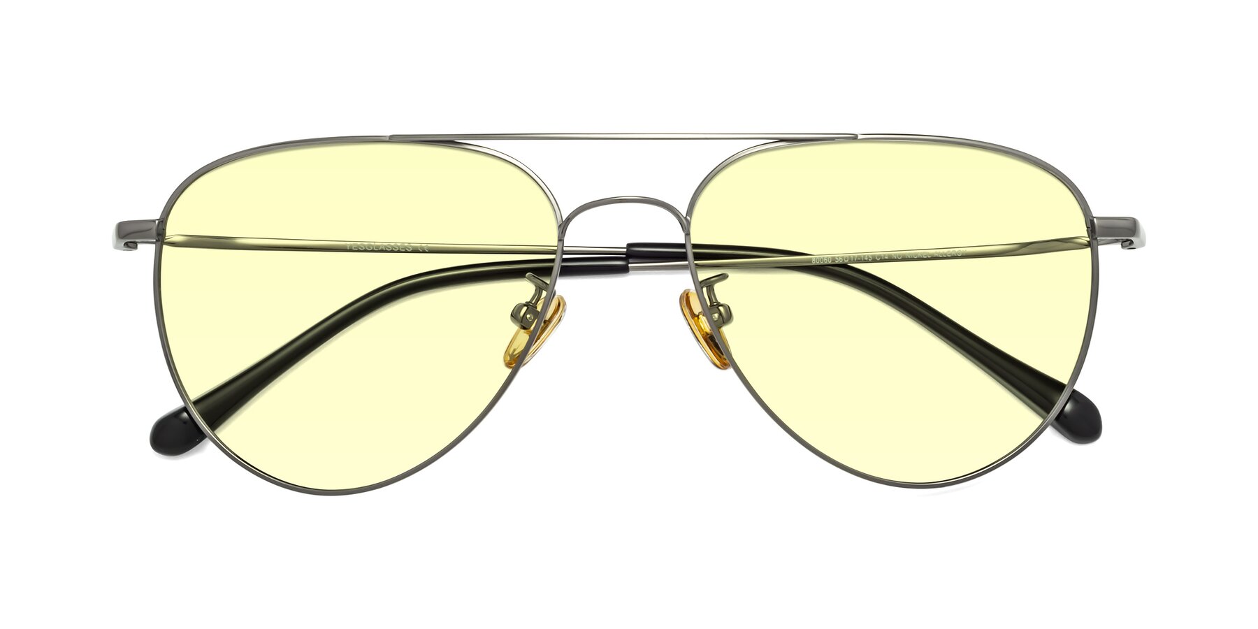 Folded Front of Hindley in Gunmetal with Light Yellow Tinted Lenses