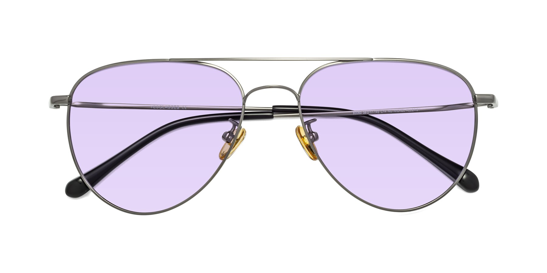 Folded Front of Hindley in Gunmetal with Light Purple Tinted Lenses